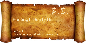 Perényi Dominik névjegykártya