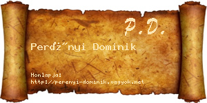 Perényi Dominik névjegykártya